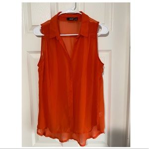 Orange chiffon Shirt